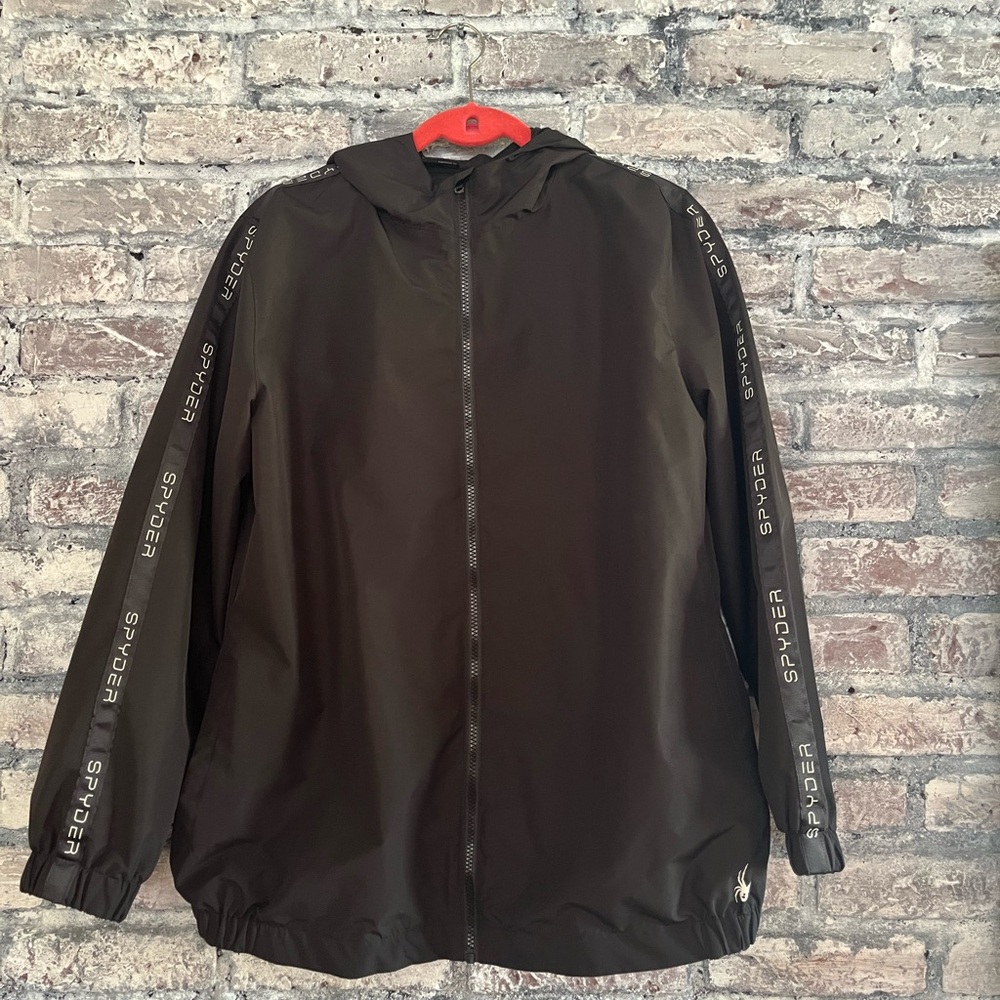 Spyder Black Windbreaker Hooded All Weather  Jacket Unisex. Excellent like new🌸 - Picture 3 of 10
